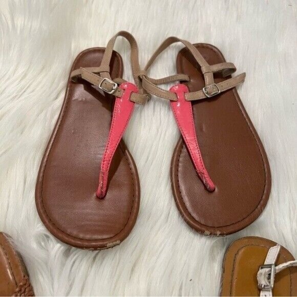 3 Pairs of Sandals Merona SO Braided White Tan Patent Pink - Picture 9 of 11